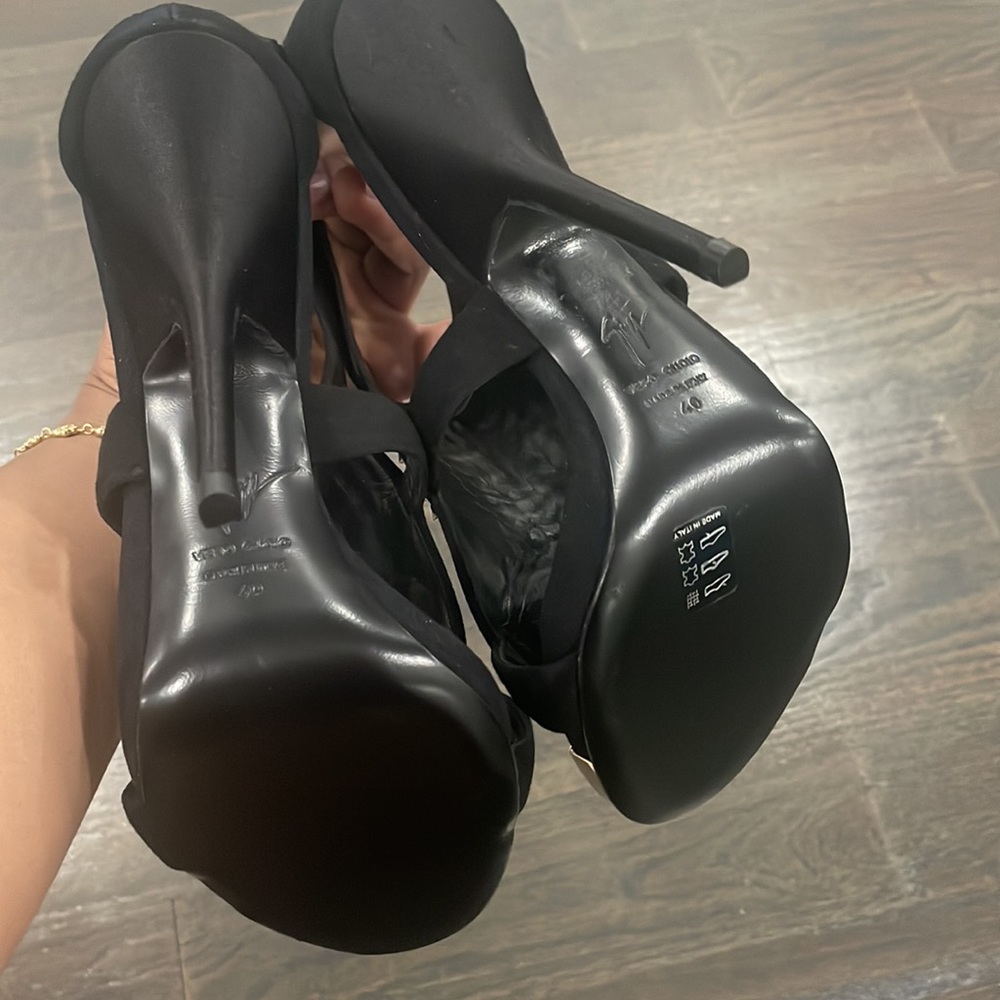 Giusseppe Zannotti Studded Satin Heel Suede Bootie - Picture 8 of 11